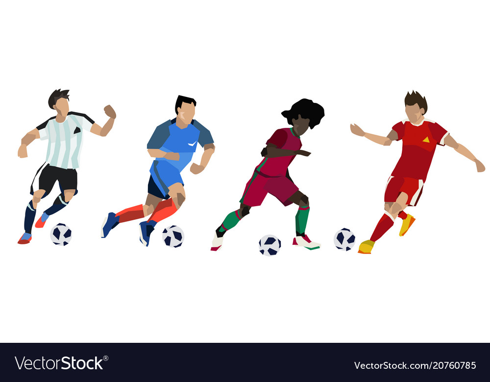 Football soccer players group vector image Football soccer players group