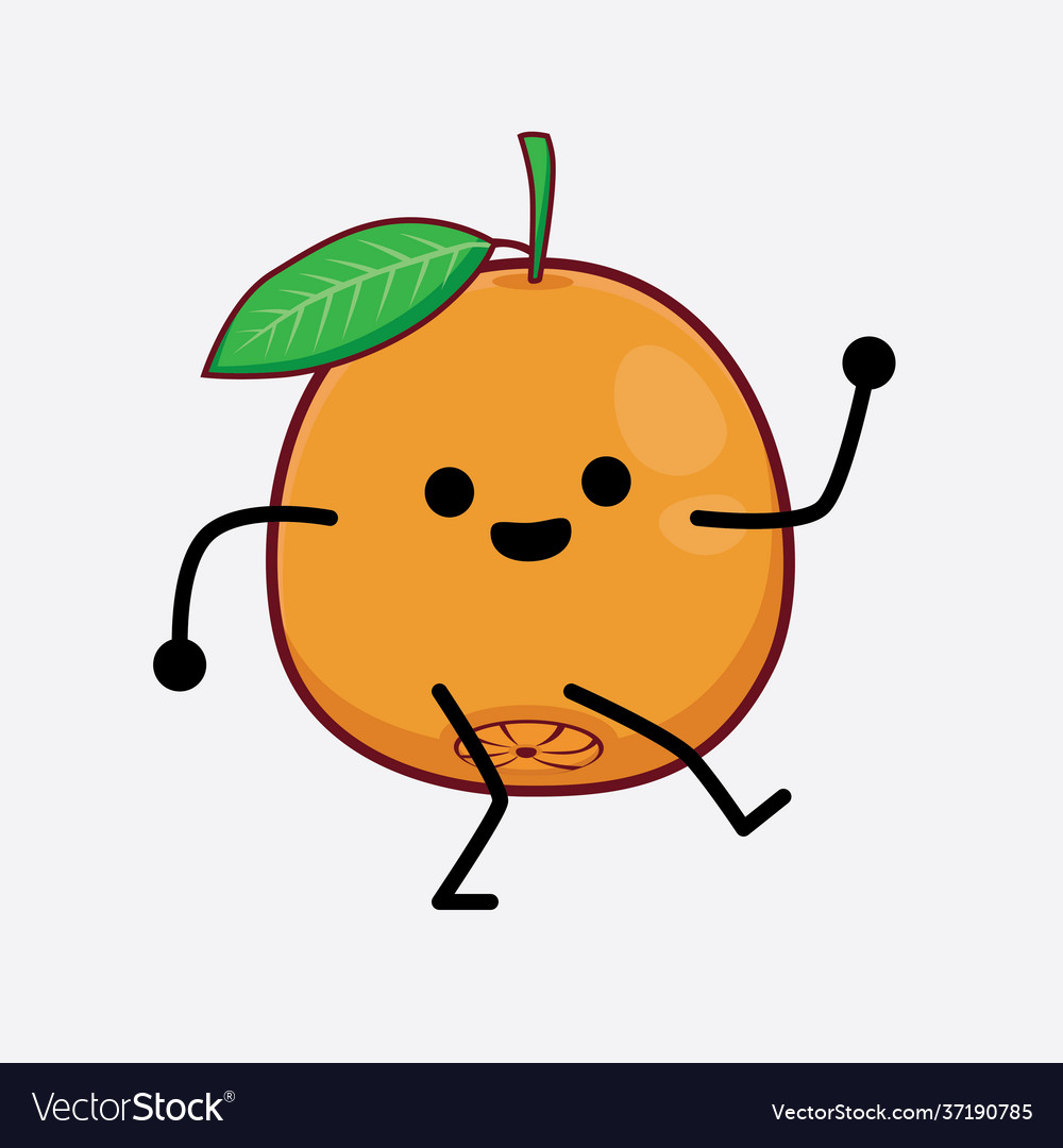 Navel Orange Cute Character With Simple Face Vector Image