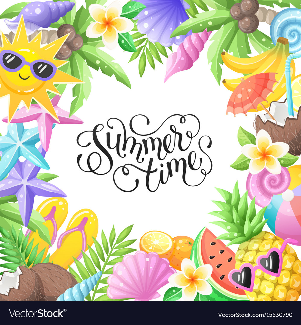 Beach party objects Royalty Free Vector Image - VectorStock