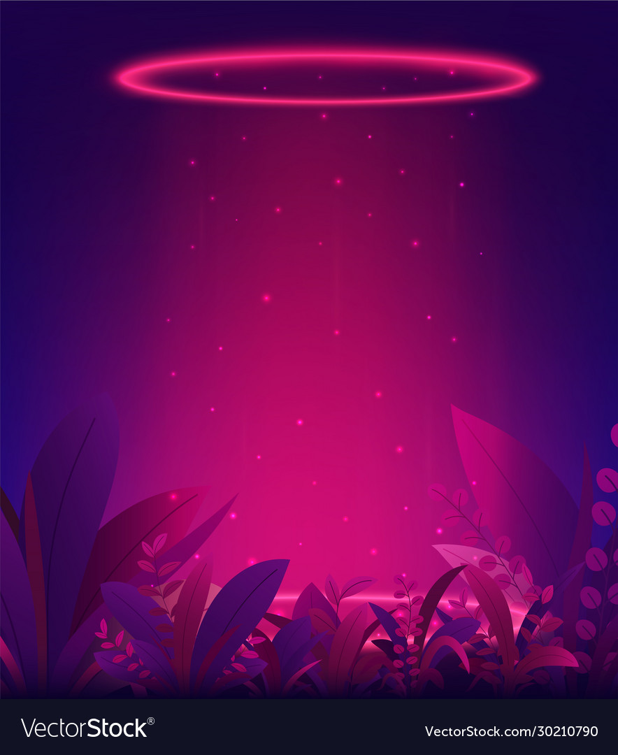 Bright red glow portal neon background Royalty Free Vector