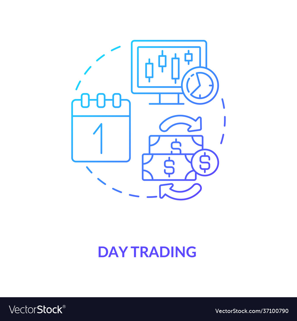 Day trading concept icon Royalty Free Vector Image