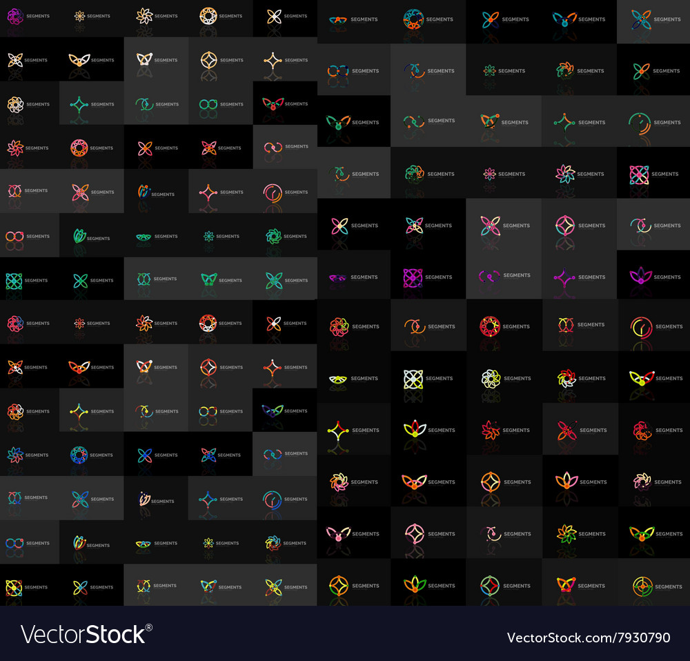 Huge mega collection abstract logos Royalty Free Vector