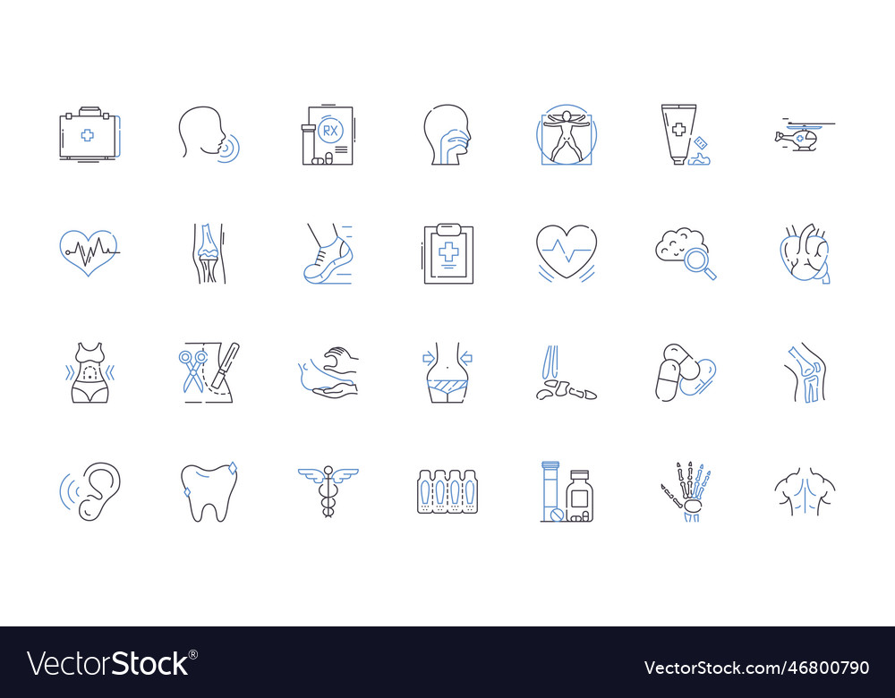 Mental health line icons collection mindfulness Vector Image