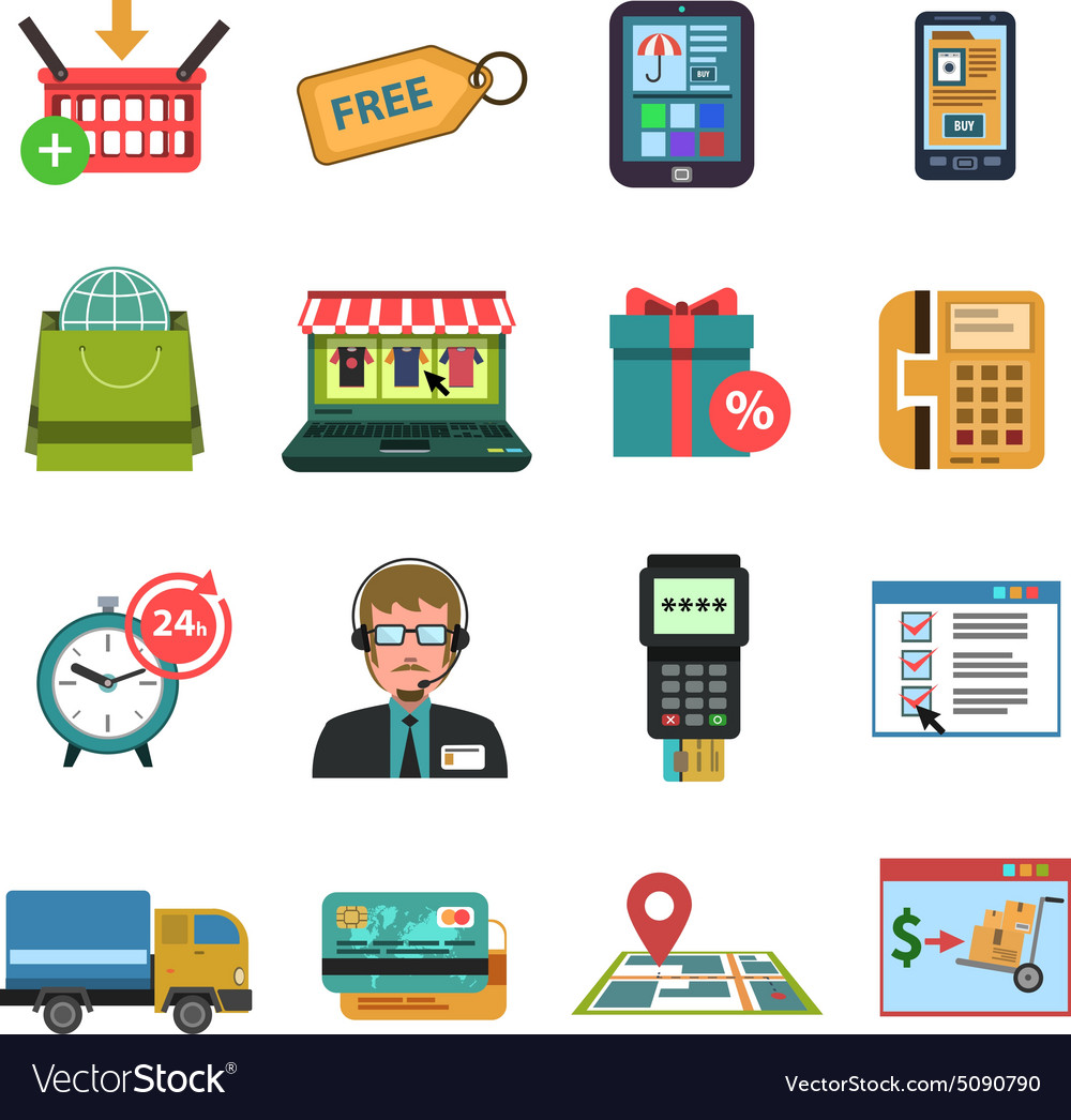 Online Icons Flat Royalty Free Vector Image Vectorstock Online Icons Flat Royalty Free Vector Image Vectorstock
