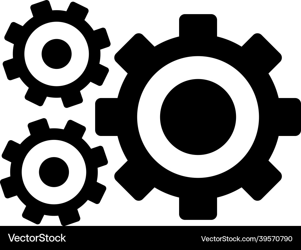 Operation configuration gear icon black graphics Vector Image