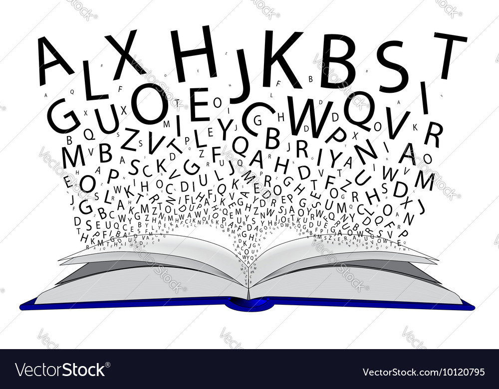 Book letters Royalty Free Vector Image - VectorStock