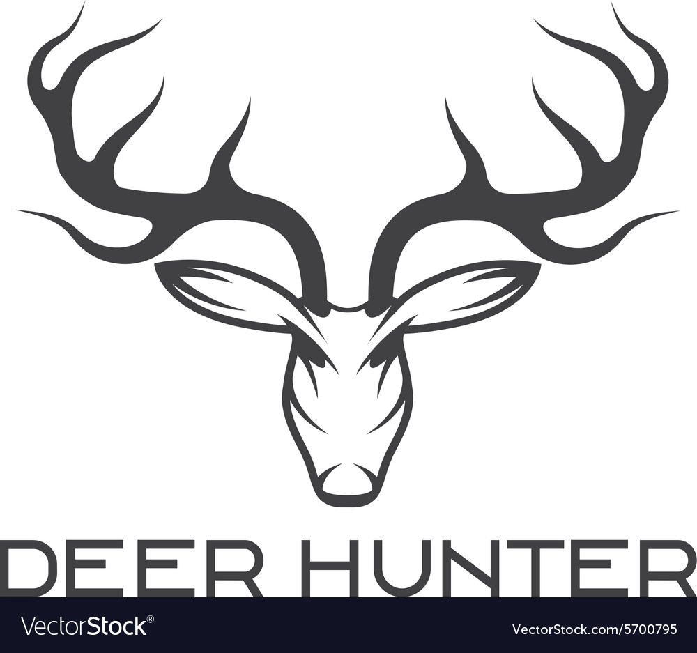 Deer hunter design template Royalty Free Vector Image