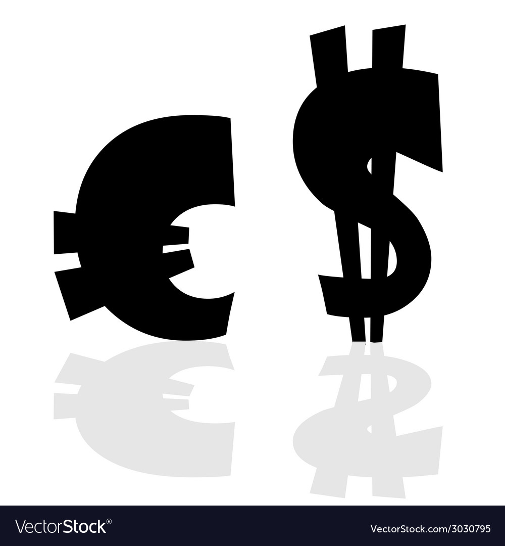 Euro And Dollar Symbol In Black Color Royalty Free Vector Euro And Dollar Symbol In Black Color Vector Image
