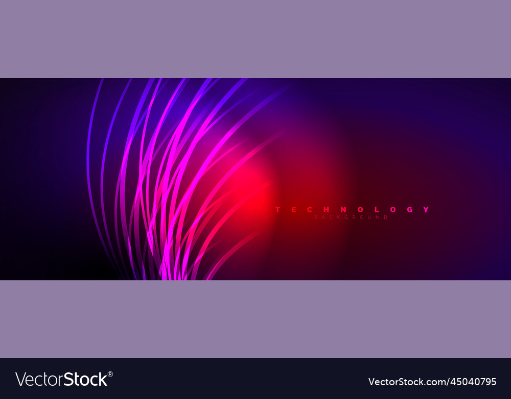 Light beams neon lines abstract background Vector Image