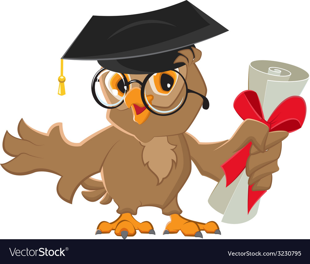 One owl diploma Royalty Free Vector Image - VectorStock