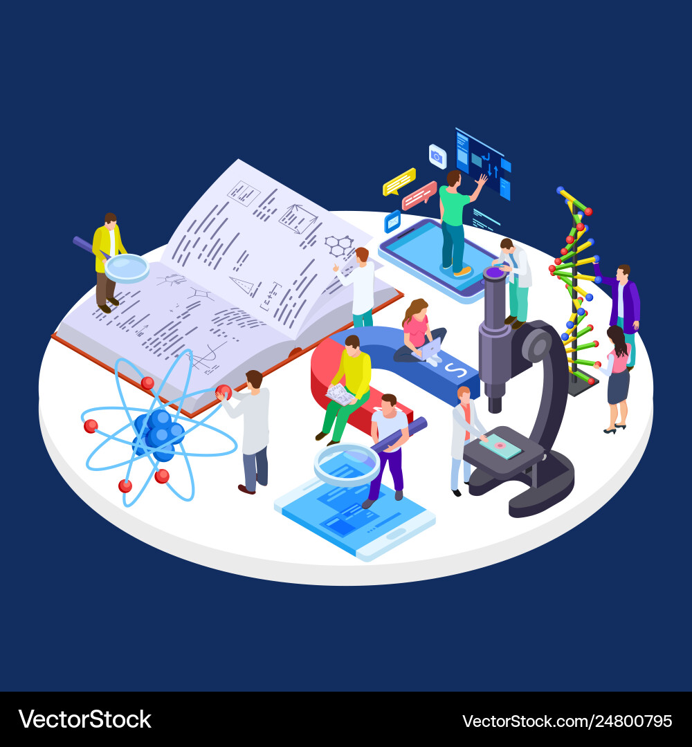 Self and online education science and research Vector Image
