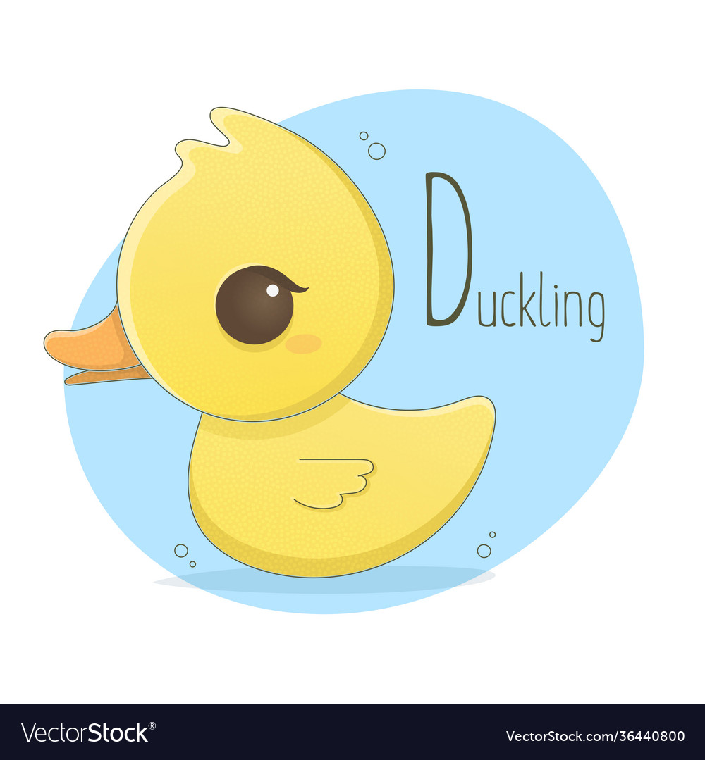 Alphabet letter animals children duck bird Vector Image