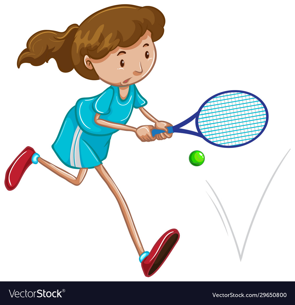 Athlete playing tennis on white background Vector Image