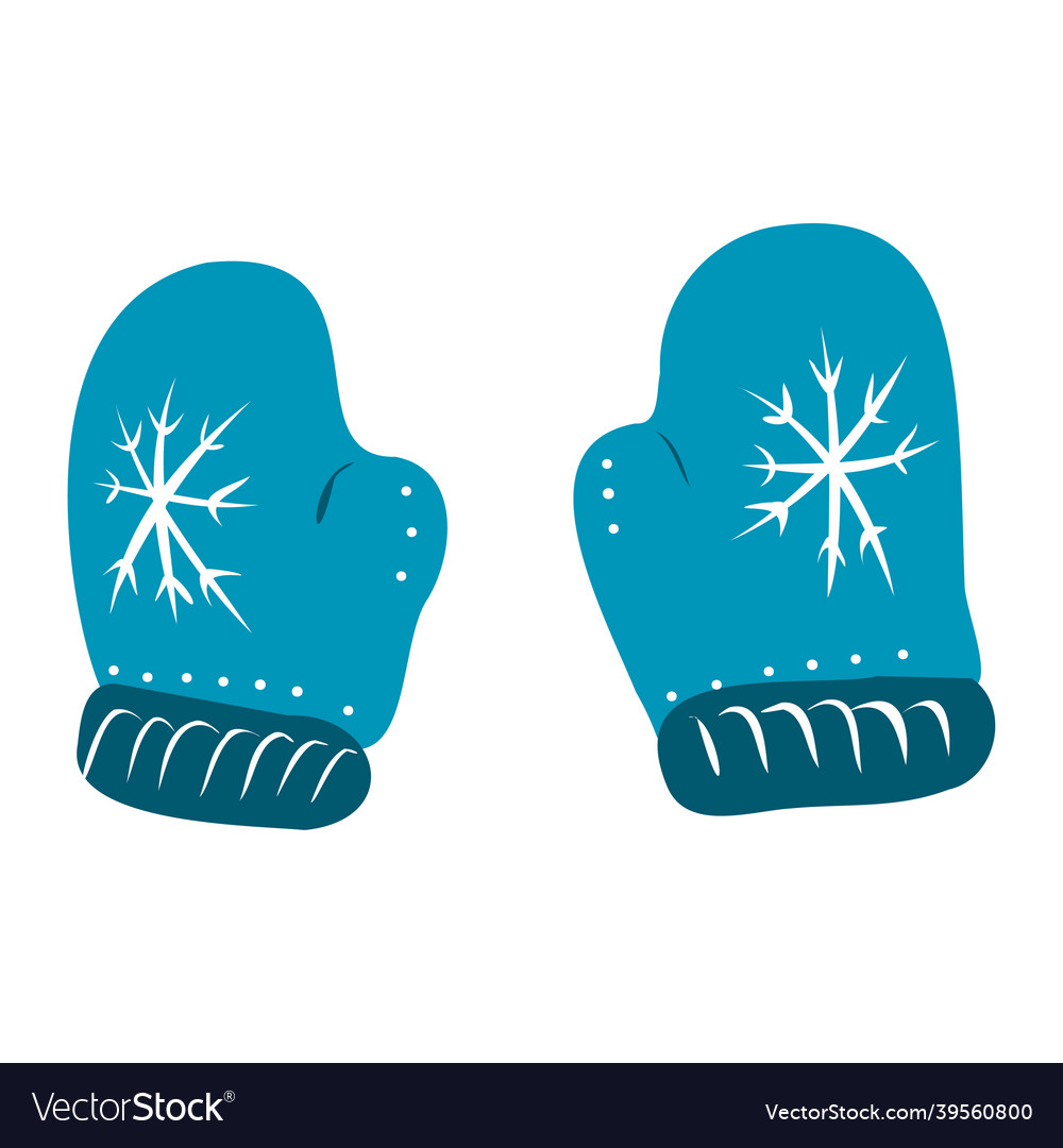 Blue with winter mittens Royalty Free Vector Image