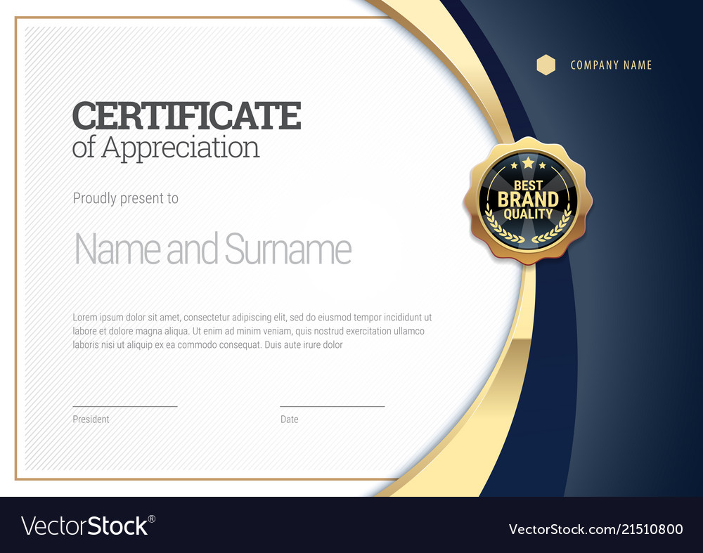 Certificate template diploma modern design or Vector Image