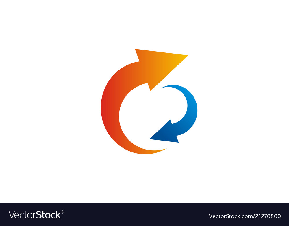 Circle arrow colored logo Royalty Free Vector Image