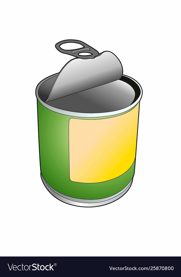 Green canned tin Royalty Free Vector Image - VectorStock