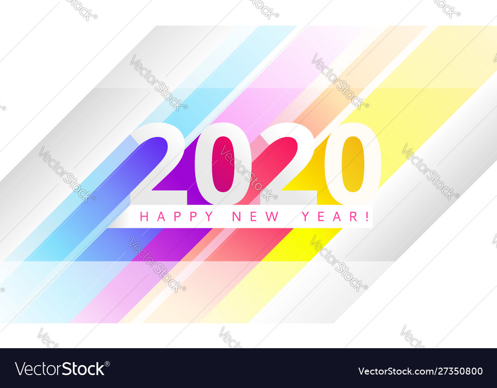 Happy 2020 New Year Modern Colour Banner For Your Vector Image