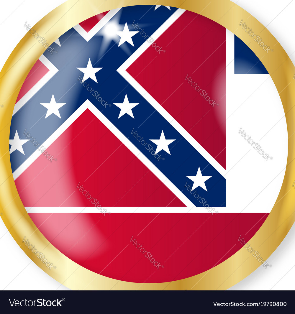 Mississippi flag button royalty free vector image