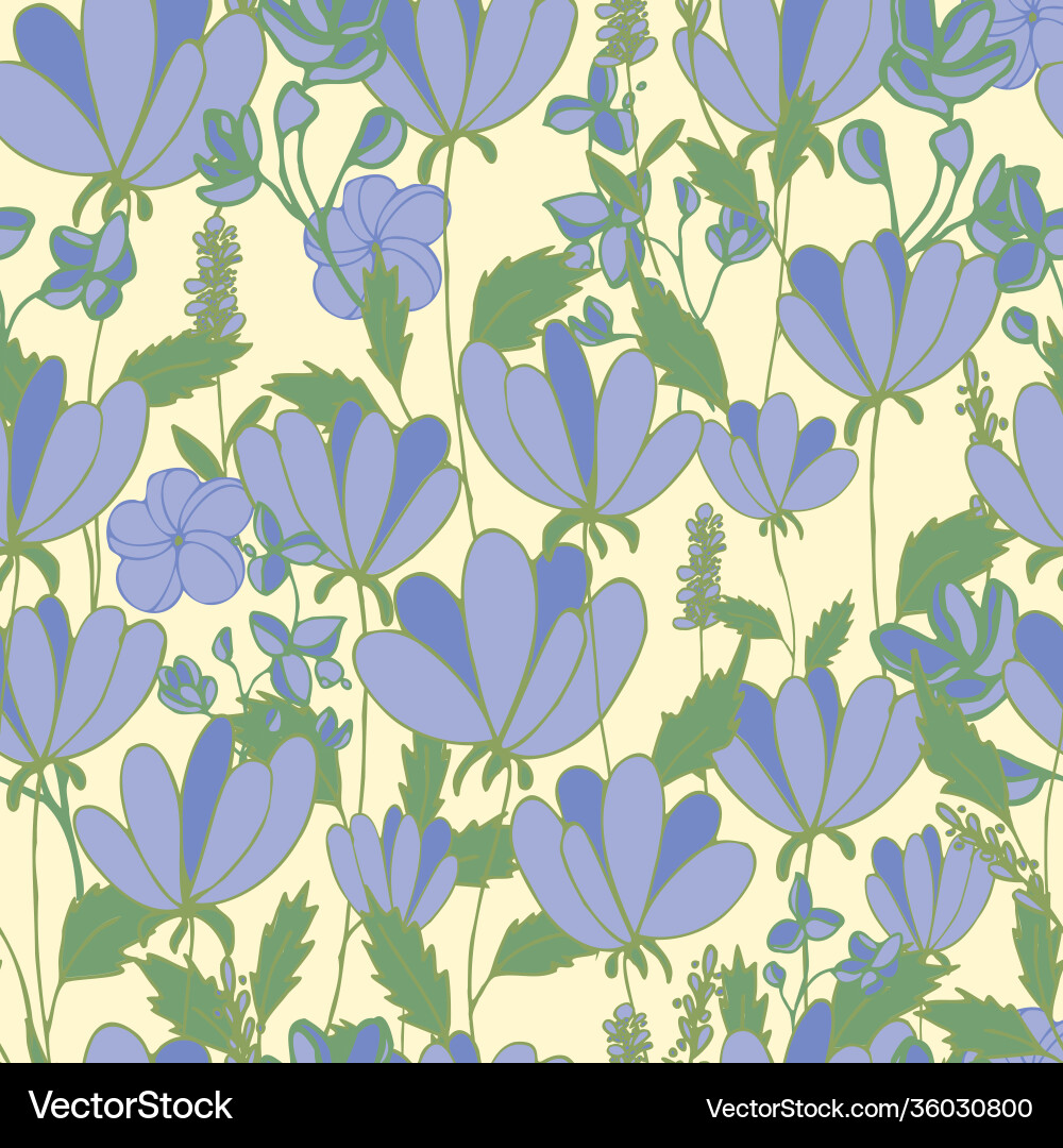 Seamless pattern flowers on background Royalty Free Vector
