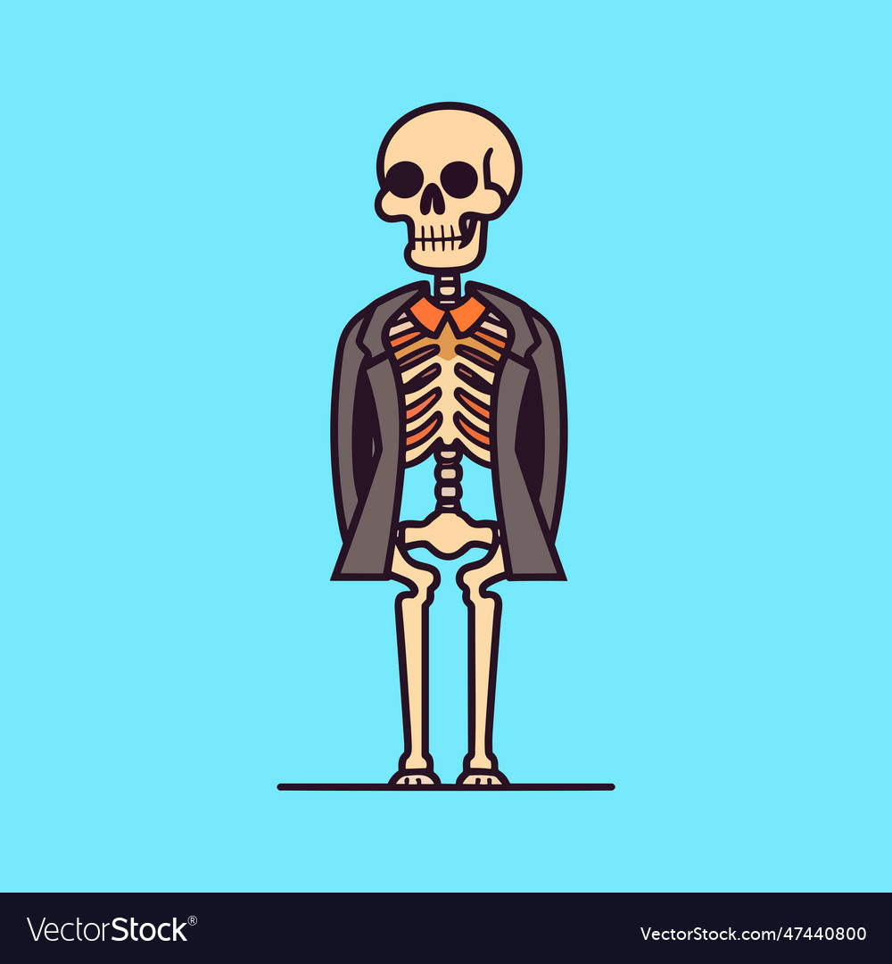 Skeleton wear jacket Royalty Free Vector Image