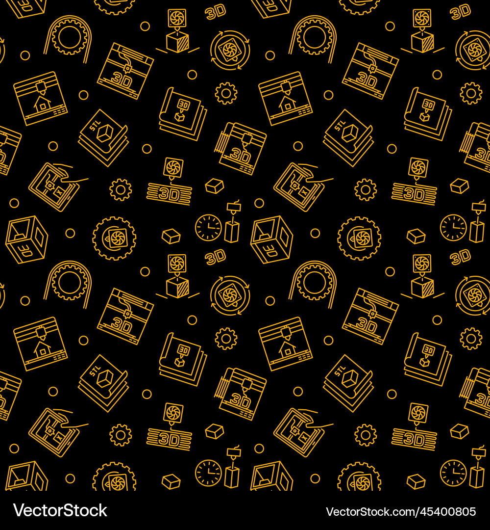 3d printing concept linear seamless pattern Vector Image