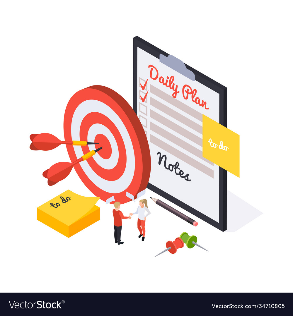 Daily target planning composition Royalty Free Vector Image