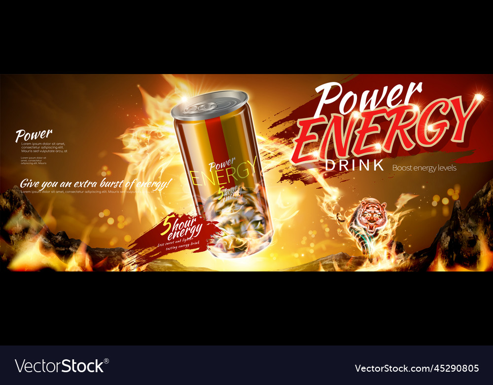 Energy drink banner ads Royalty Free Vector Image