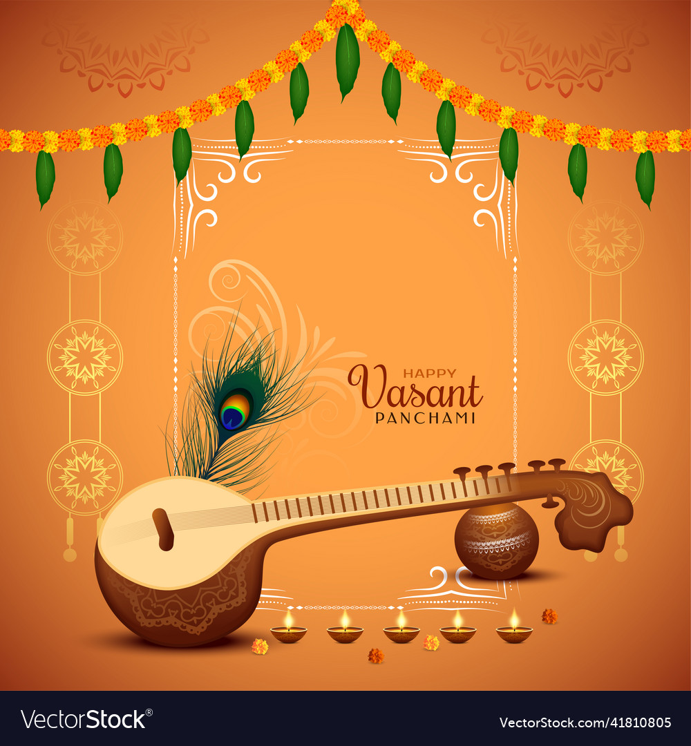 Happy vasant panchami traditional indian festival Vector Image