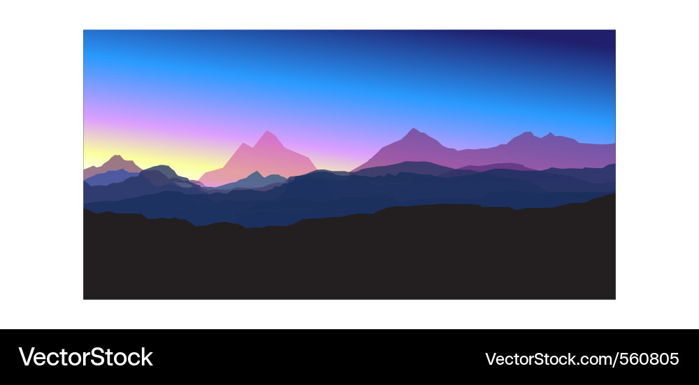 Mountains at sunset Royalty Free Vector Image - VectorStock