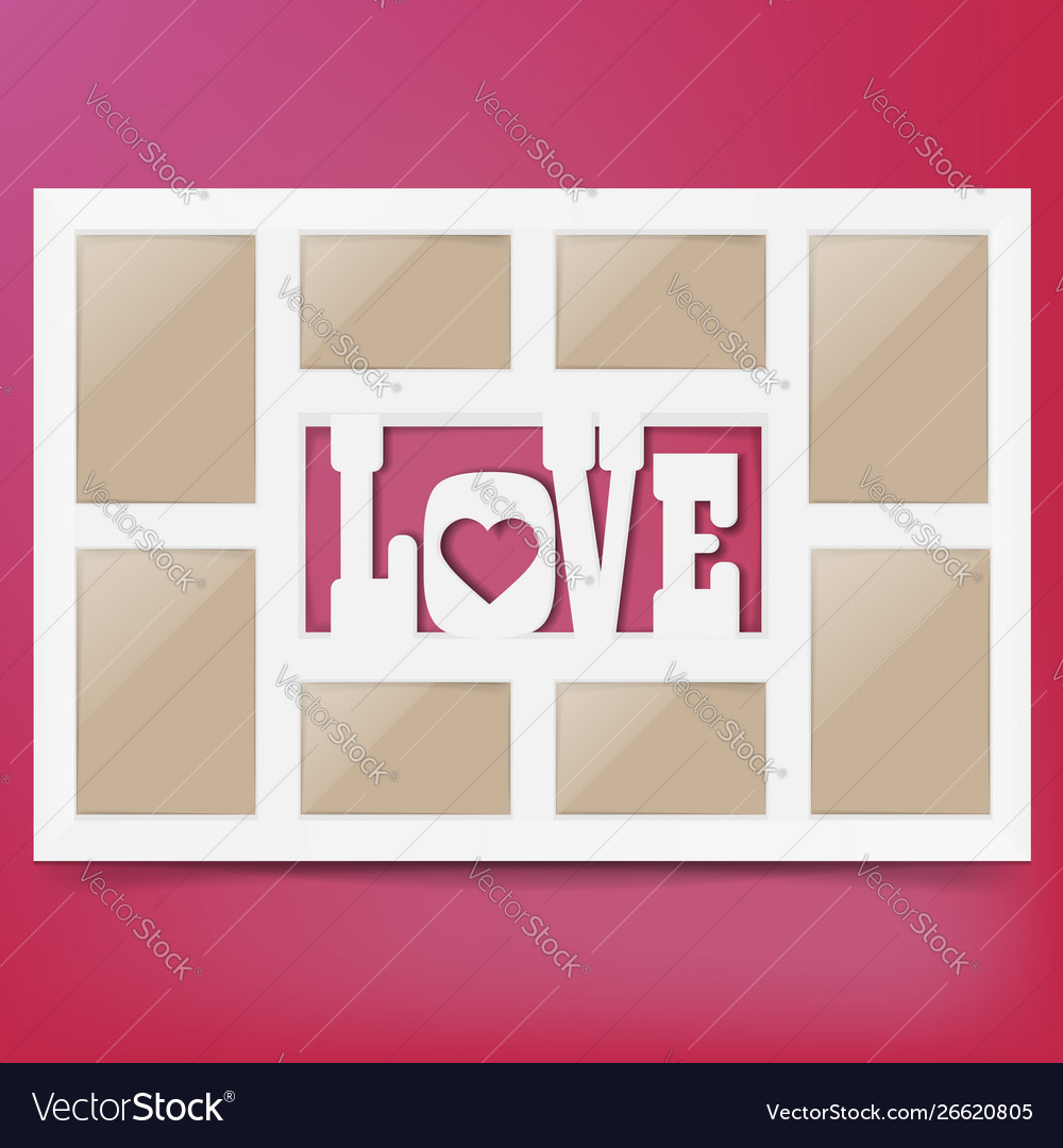 Multi Frame Set With Empty Elove Photo Vector Image Empty Elove Photo Frame Vector Image