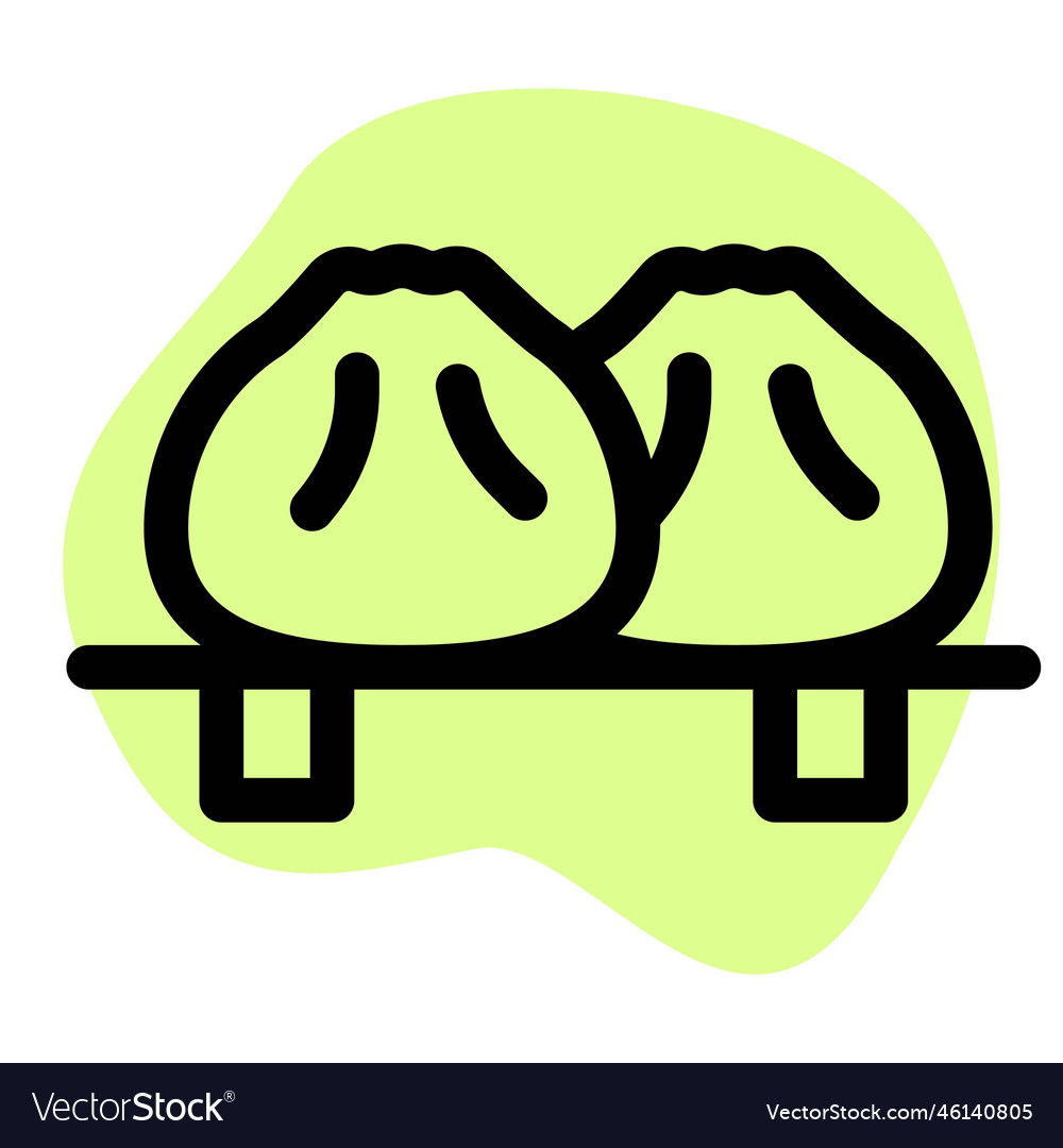 Pair of stuffed yummy bakpao Royalty Free Vector Image