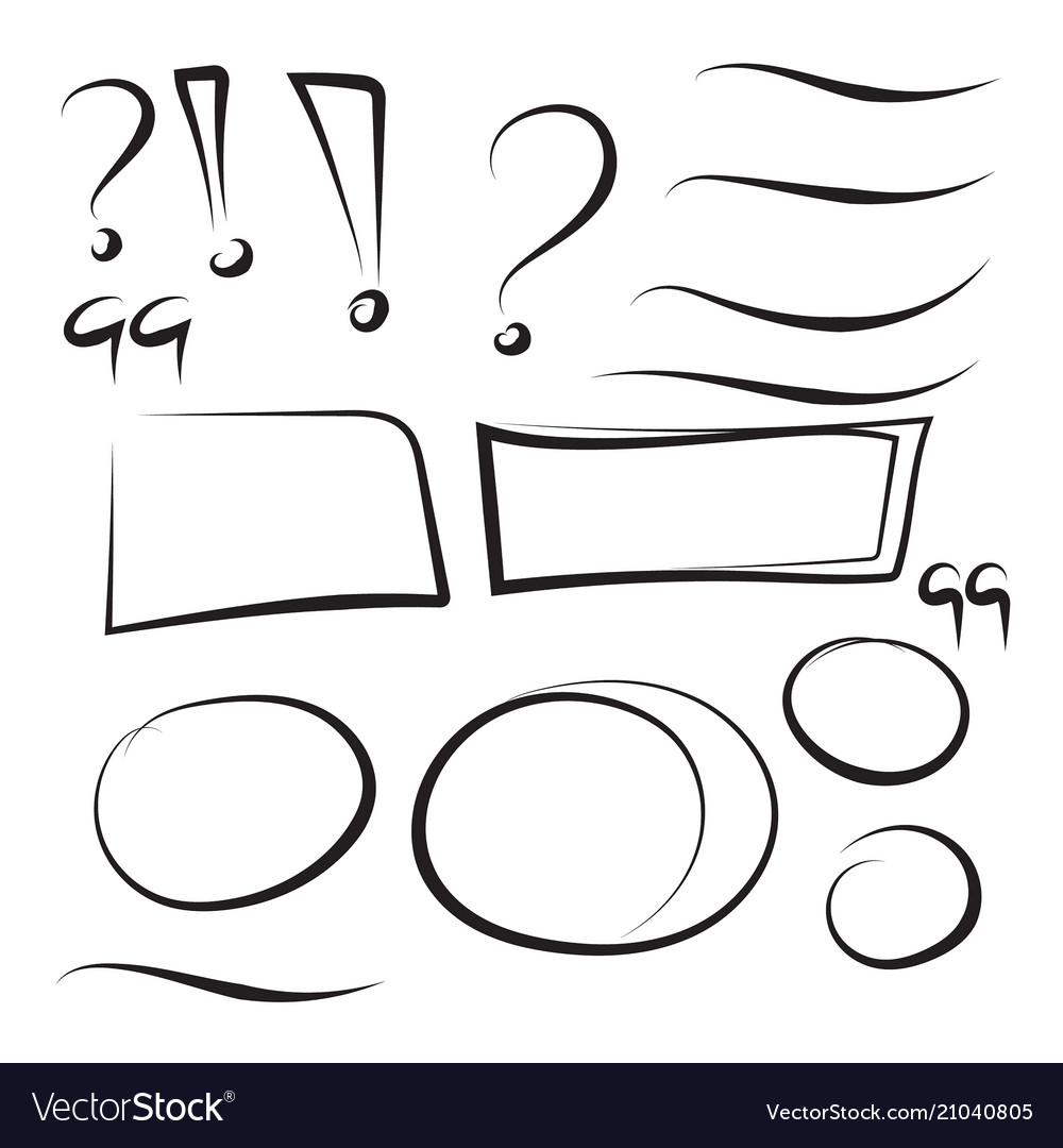 Set hand drawn rectangle Royalty Free Vector Image