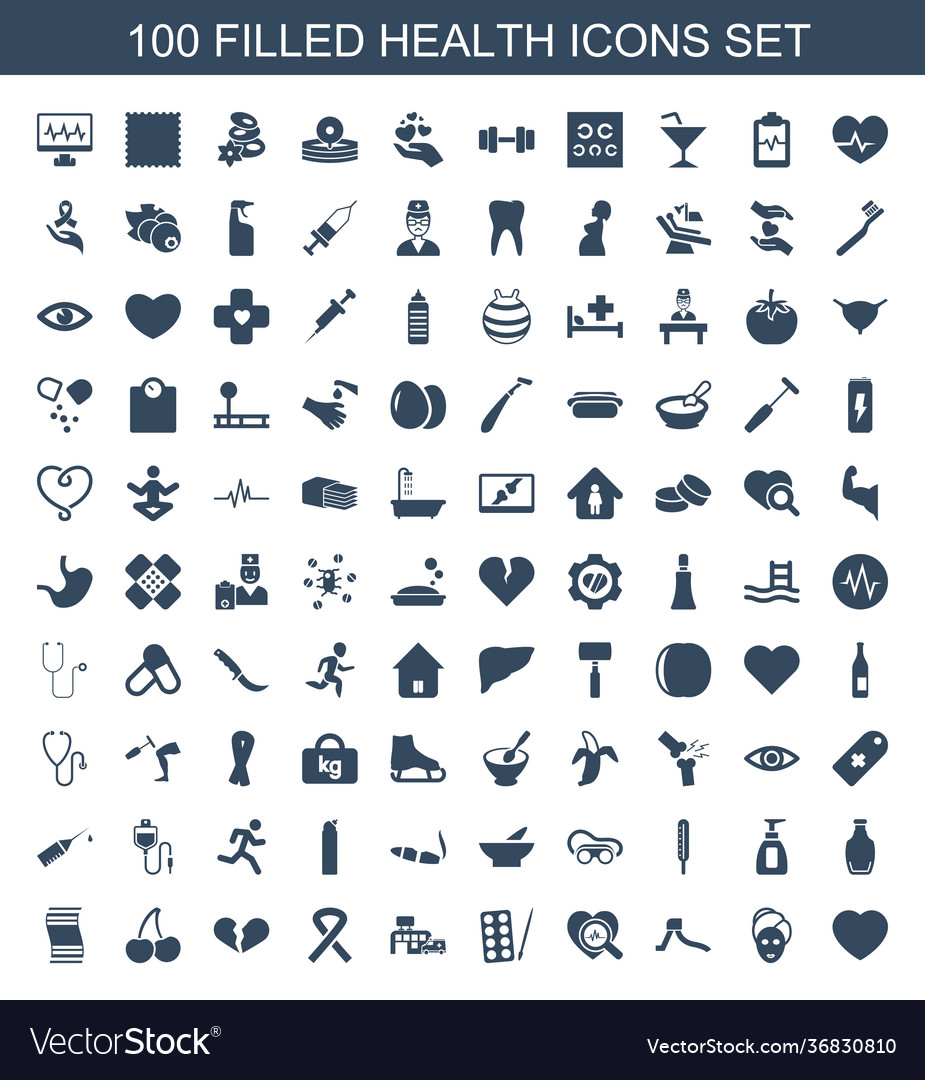 100 health icons