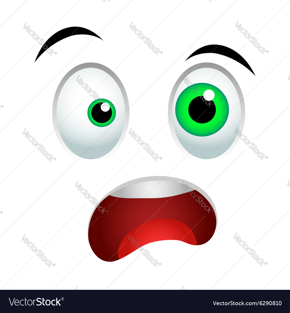 Shocked, scared emoji vector illustration Stock Vector by ©barsrsind  255423168