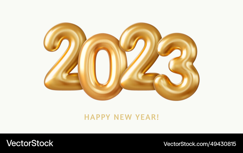 3d Gold Foil Balloons Royalty Free Vector Image