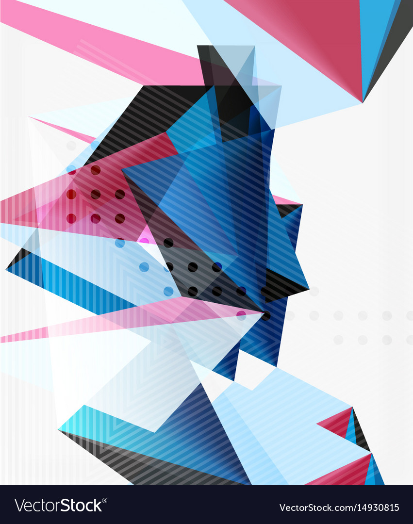 3d triangles geometric Royalty Free Vector Image