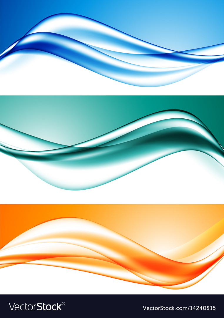 Abstract elegant dynamic wavy lines set Royalty Free Vector