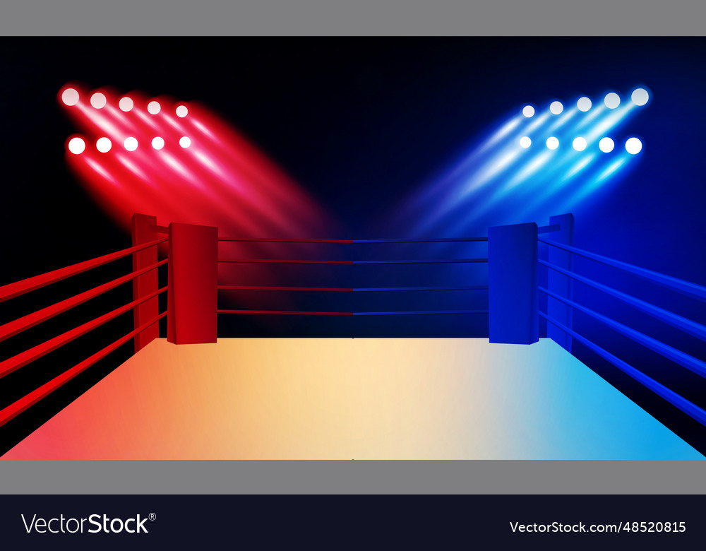 Boxing ring arena and spotlight floodlights design