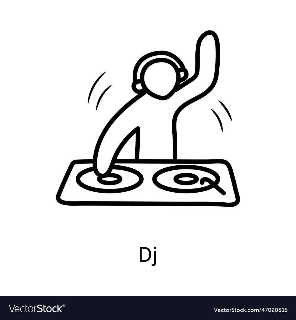 Dj outline icon design party Royalty Free Vector Image