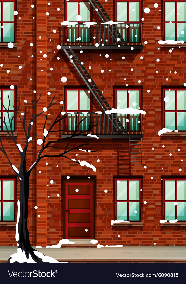 Fire Escape On Apartment Building Royalty Free Vector Image