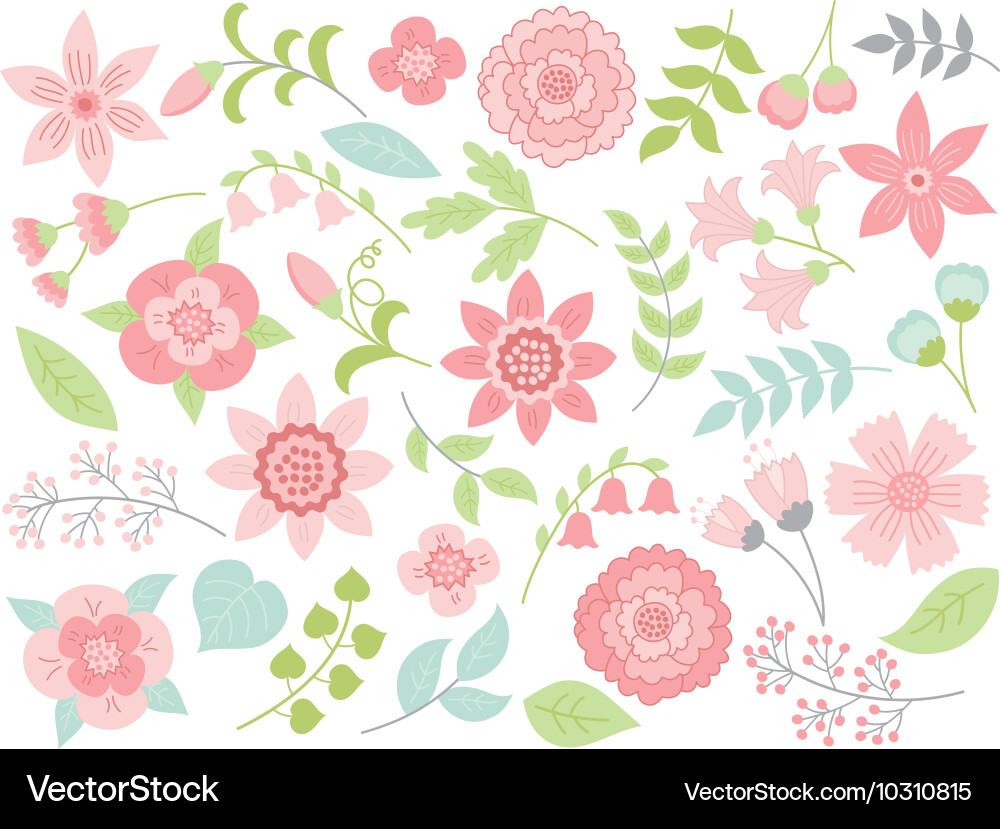 Flowers Set Royalty Free Vector Image - VectorStock