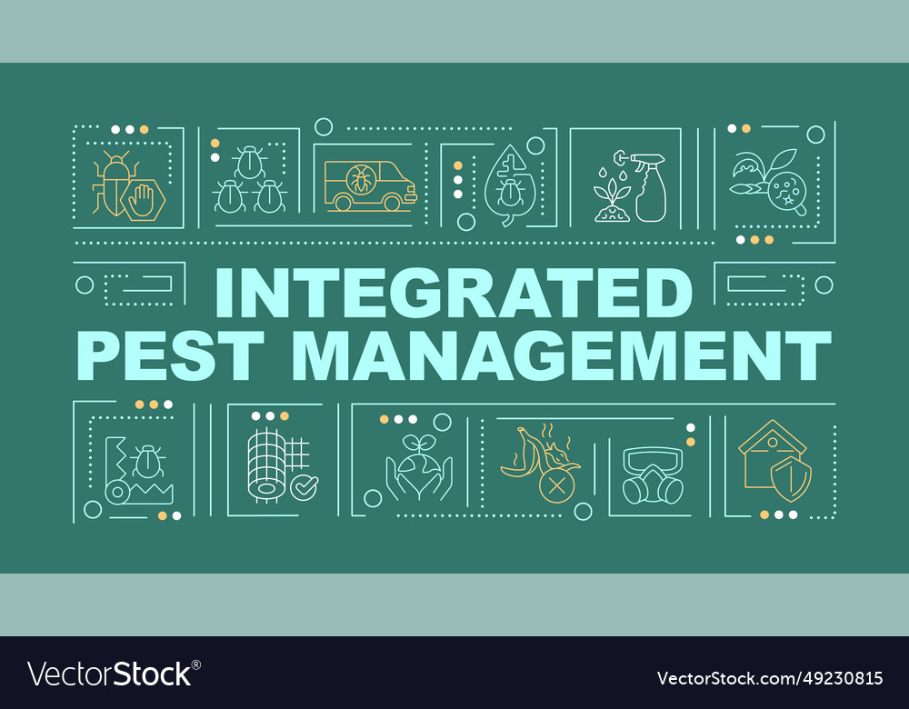 Integrated Pest Management Text With Thin Linear Vector Image