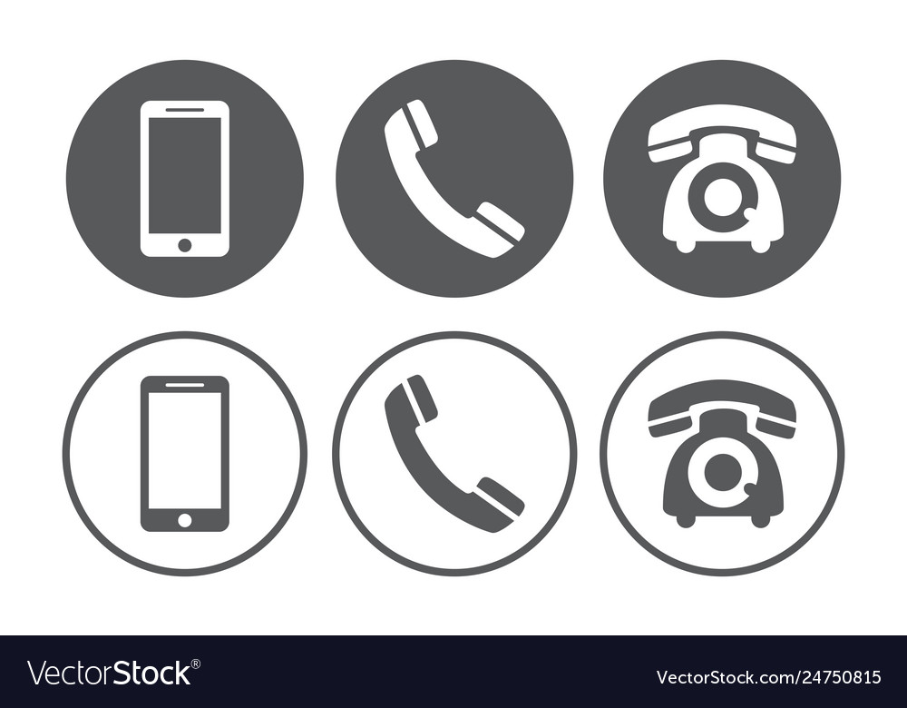 Telephone icons set Royalty Free Vector Image - VectorStock