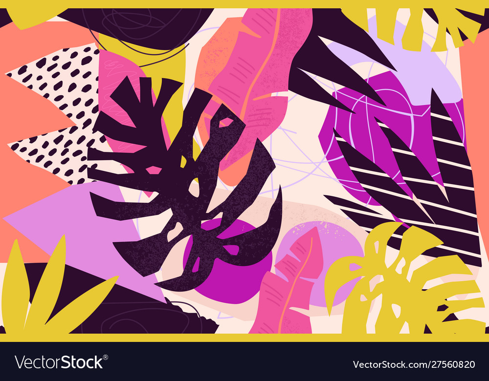 Abstract modern tropical paradise collage vector image Abstract modern tropical paradise collage