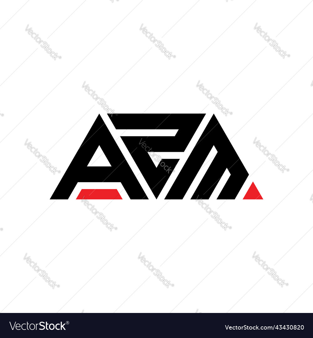 Azm triangle letter logo design Royalty Free Vector Image