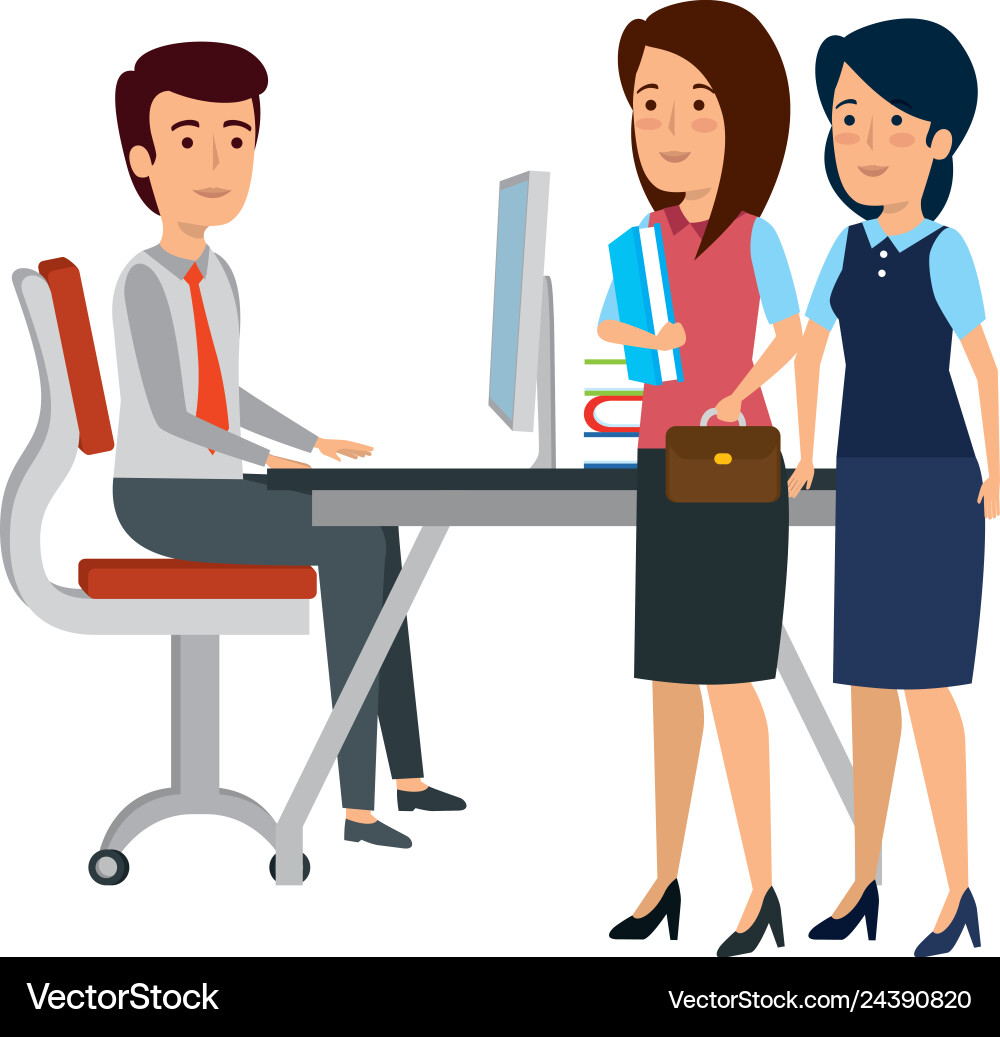 Business people in the workplace Royalty Free Vector Image