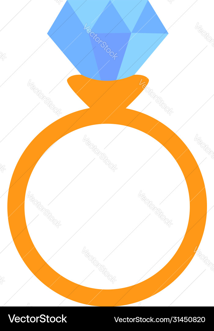 Diamond ring on white background Royalty Free Vector Image