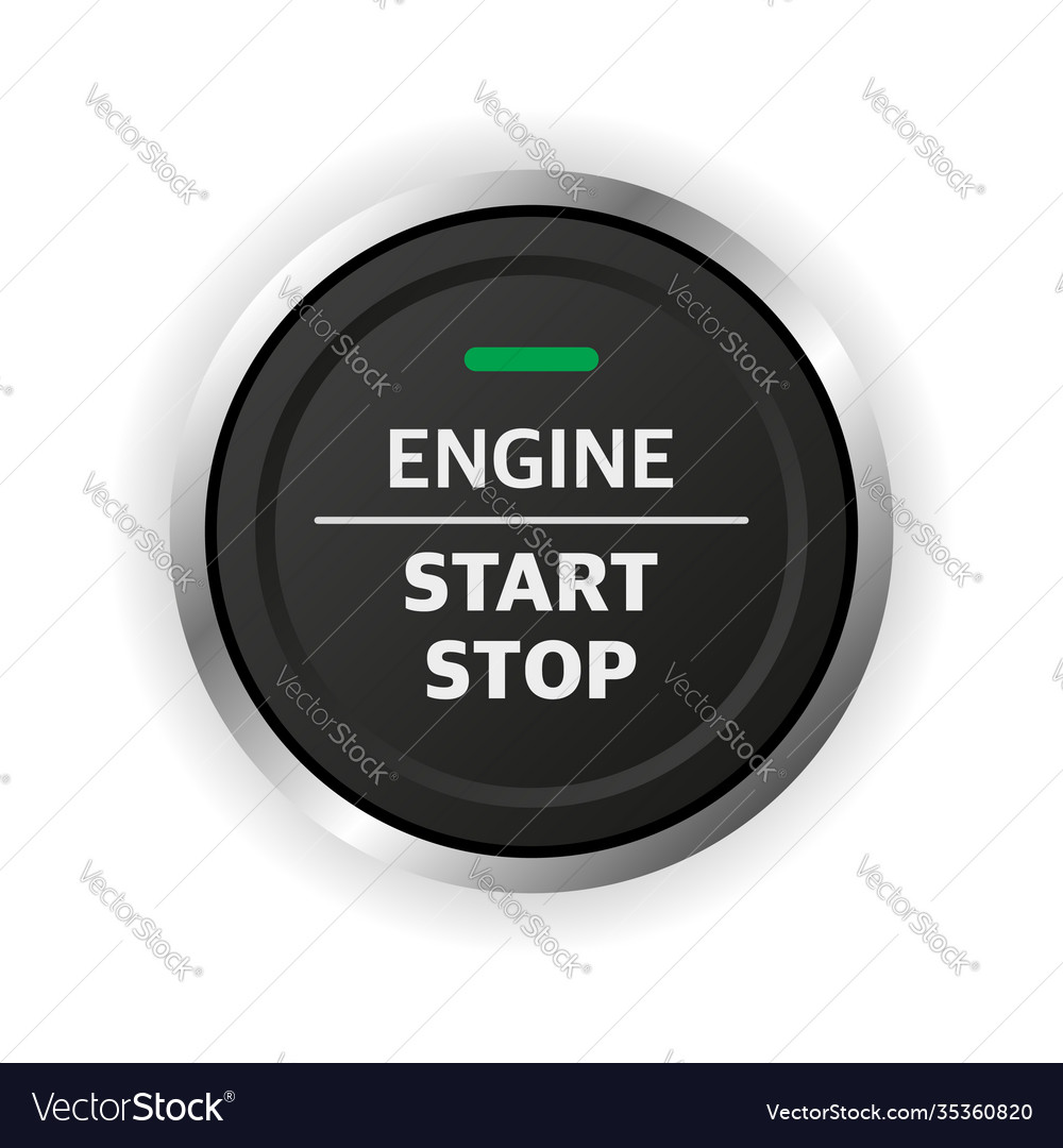 Engine start stop button car dashboard element Vector Image