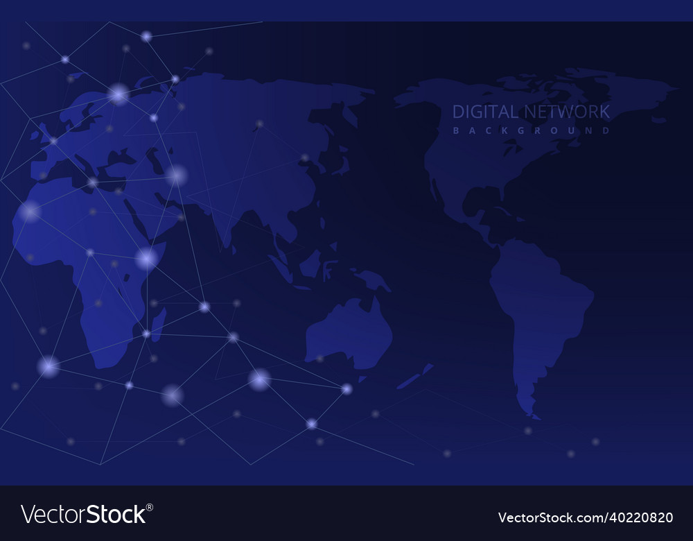 Global map digital network connection internet Vector Image